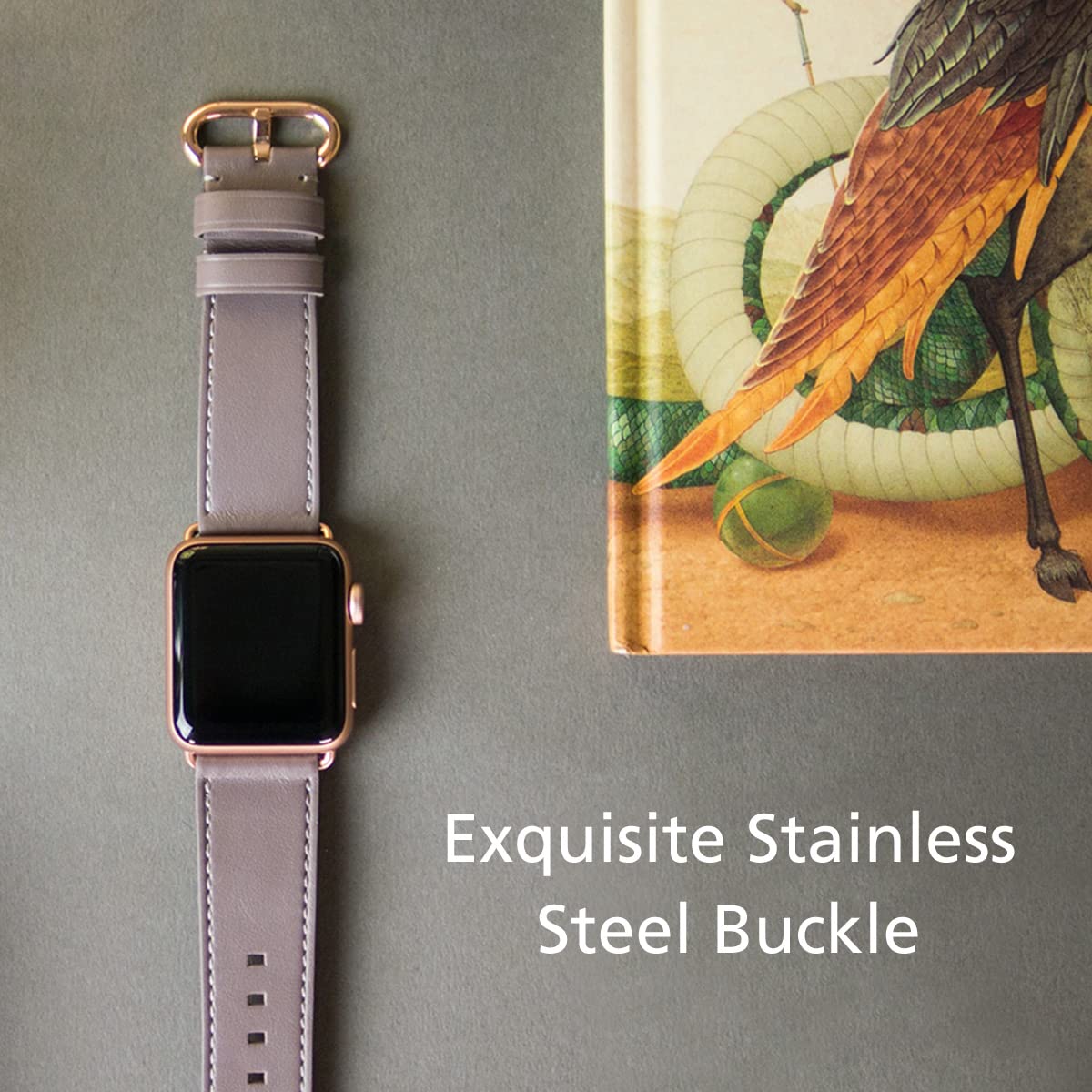 Premium Italian Full-Grain Leather Band for Apple Watch 38mm/40mm/41mm - Compatible with Series 10/9/8/7/6/SE/5/4 - Stylish Replacement Strap for Men & Women - Perfect for Work, Gym & Everyday Wear