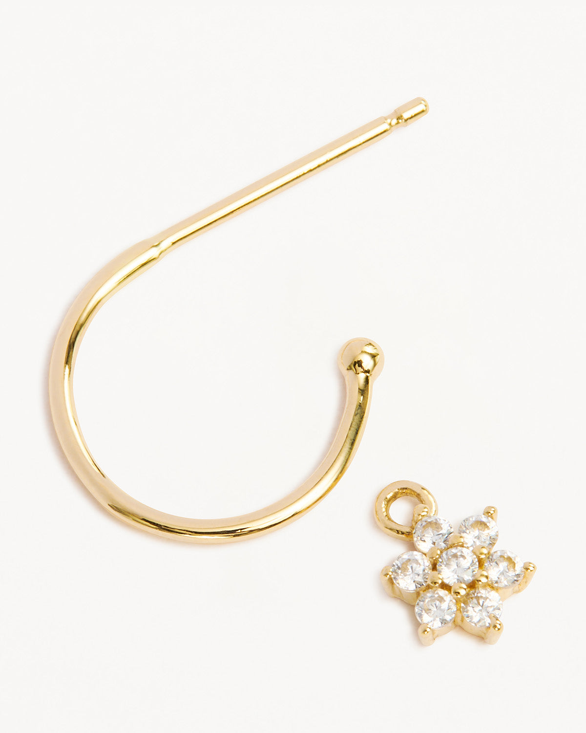 14K Solid Gold Crystal Lotus Flower Hoop Earrings for Women - Elegant Boho Chic Jewelry for Party, Wedding & Everyday Wear