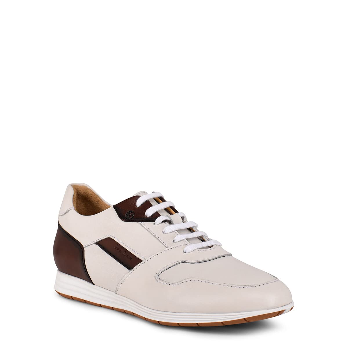 FRANCO CUADRA Men's Leather Sneakers - Comfortable Lace-Up Casual Shoes for Walking, Running & Everyday Wear | Durable Bovine Leather & Stylish Design