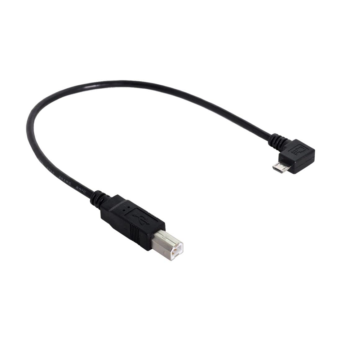 Chenyang Micro USB to USB B Printer Cable - 90 Degree Right Angle OTG Adapter for Printers, Scanners & Hard Drives (30cm) - Perfect for Home Office & Small Business Connectivity