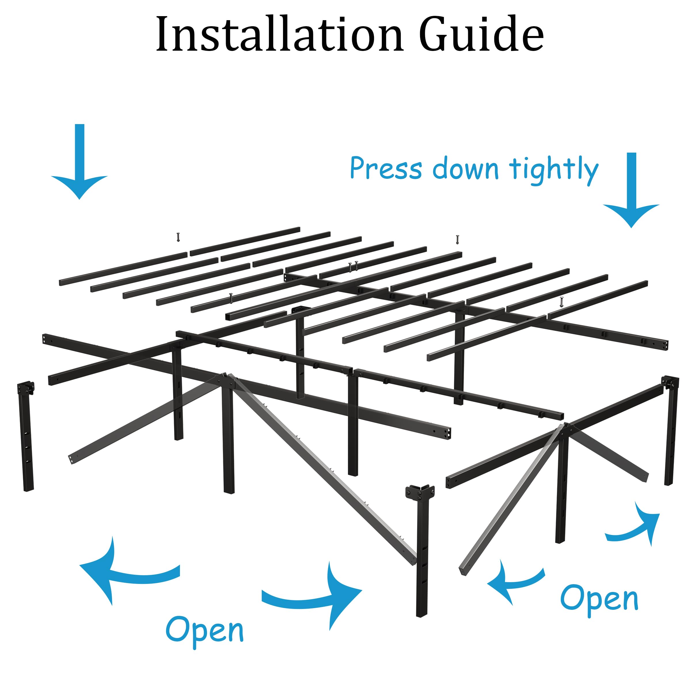 King Size Bed Frame - 18 Inch Heavy Duty Metal Platform with Storage, Sturdy Steel Support Holds 2500 lbs, No Box Spring Needed, Noise Free & Non-Slip, Black - Perfect for Master Bedrooms, Guest Rooms & Small Spaces