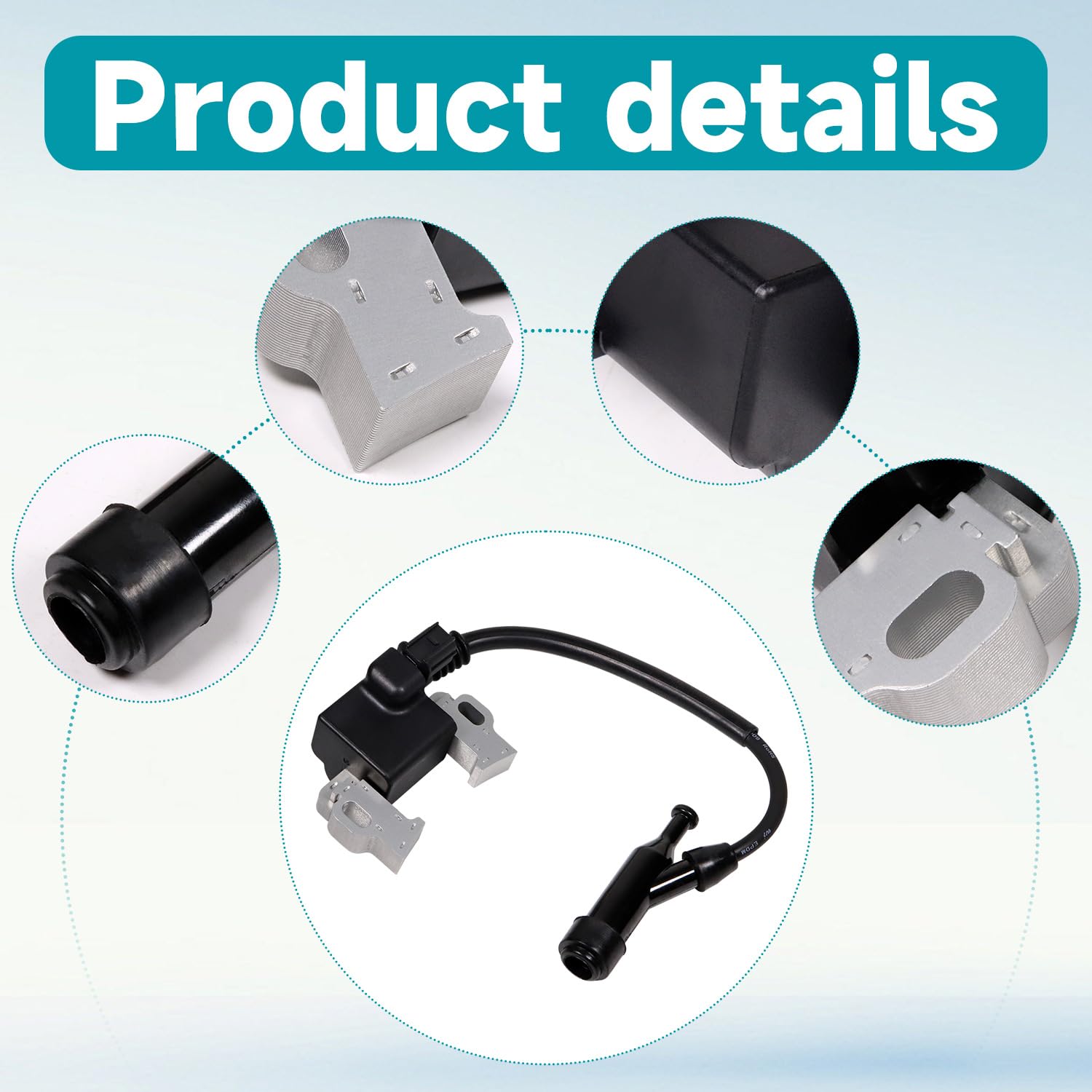Honda GX390 GX340 Ignition Coil 30500-Z5T-003 4-Pin Connector Replacement - Compatible with 30500-Z5R-003 & 30500Z5T003 - Includes Spark Plug & 0.4 Feeler Gauge - Perfect for Small Engine Repair, Lawn Mowers, Generators & Power Equipment