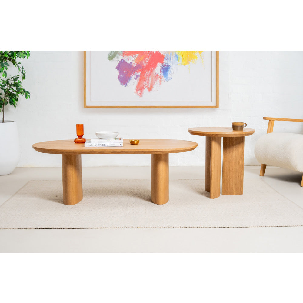 Bexley Classic Wooden Veneer End Table - Natural Finish Nightstand Lamp Table for Bedroom, Living Room & Office - Perfect for Reading Nook, Sofa Side & Home Decor