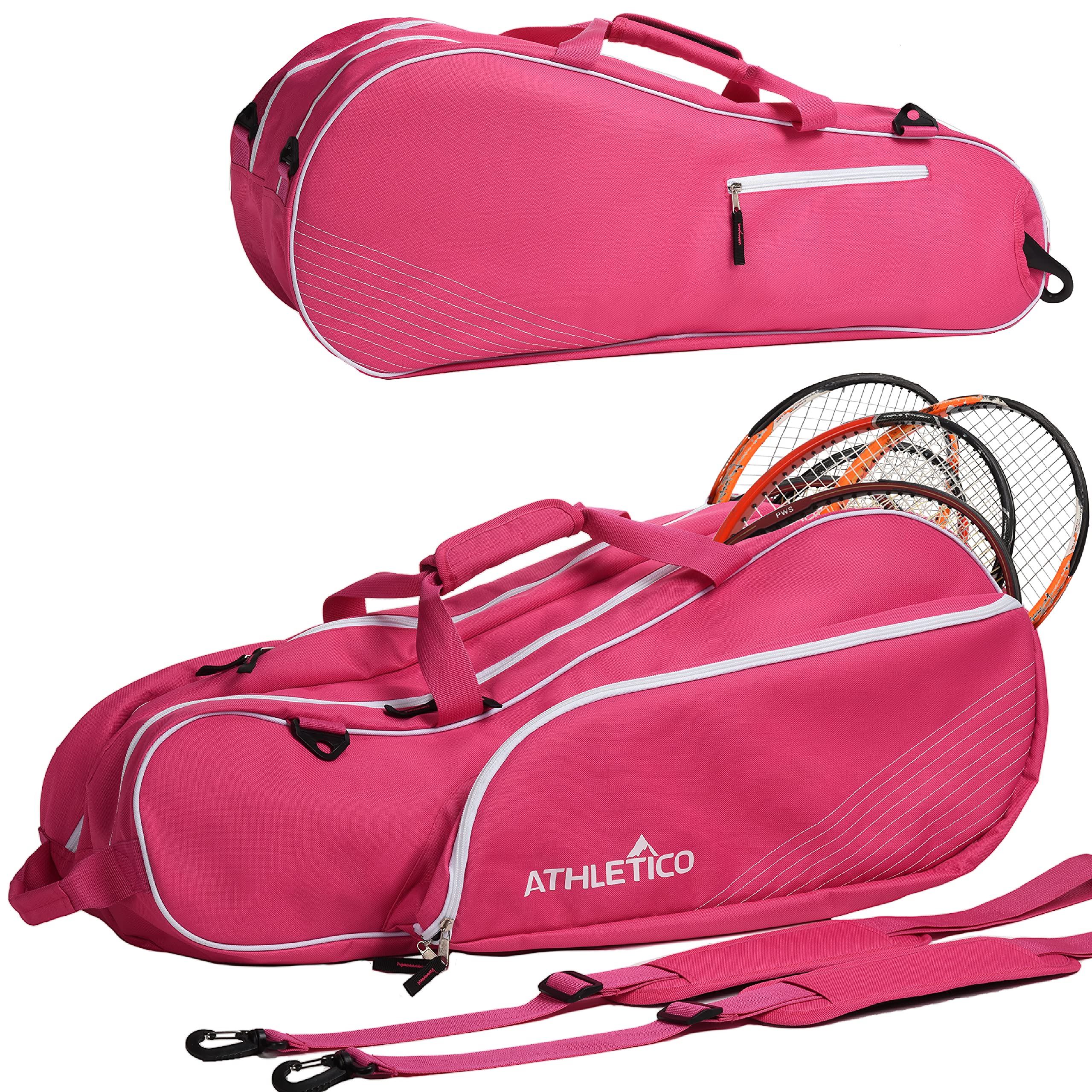 Athletico 6 Racquet Tennis Bag - Padded Protective Case for Tennis Rackets | Lightweight Durable Tennis Gear for Men, Women & Kids | Perfect for Club Matches, Tournaments & Practice Sessions