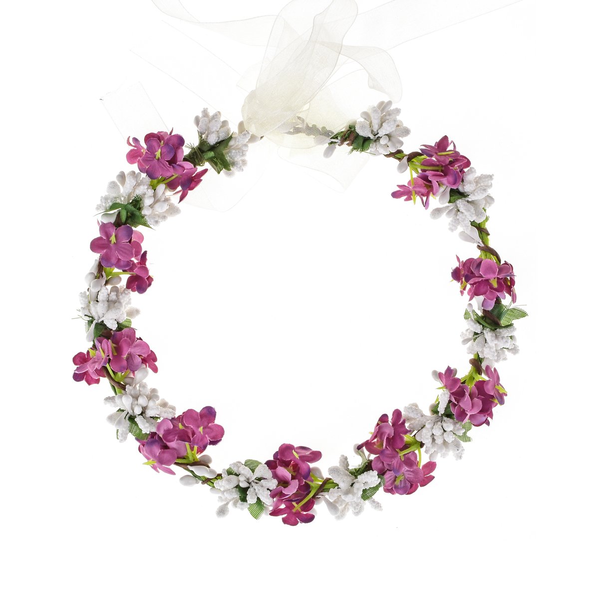 Purple Boho Flower Crown Headband - Nature-Inspired Fruit Garland for Weddings, Festivals & Photo Props - Perfect for Bridal, Boho Chic & Outdoor Events