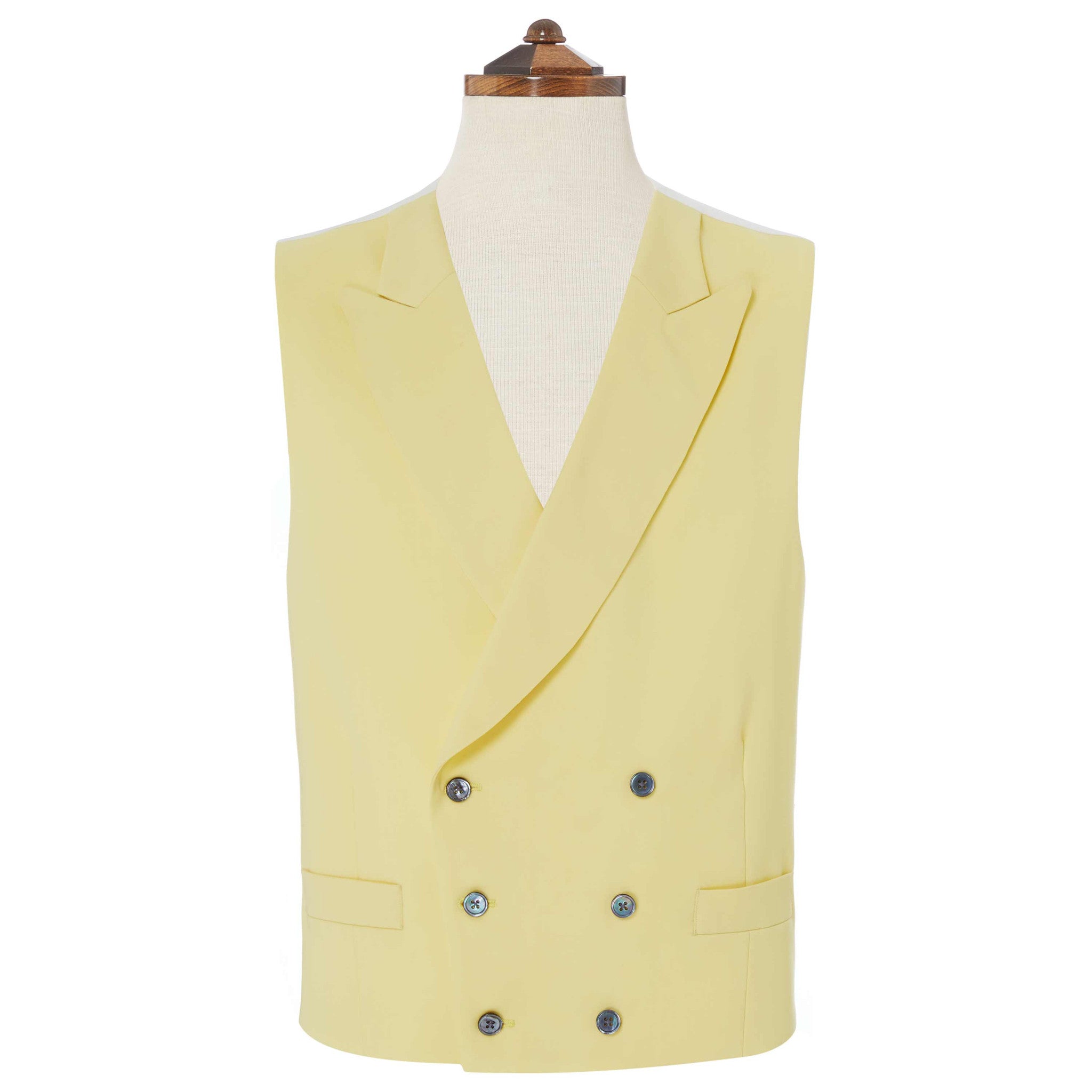 Hayward Yellow Royal Gabardine Wool Waistcoat for Men - Classic Formal Vest for Weddings, Business & Special Occasions