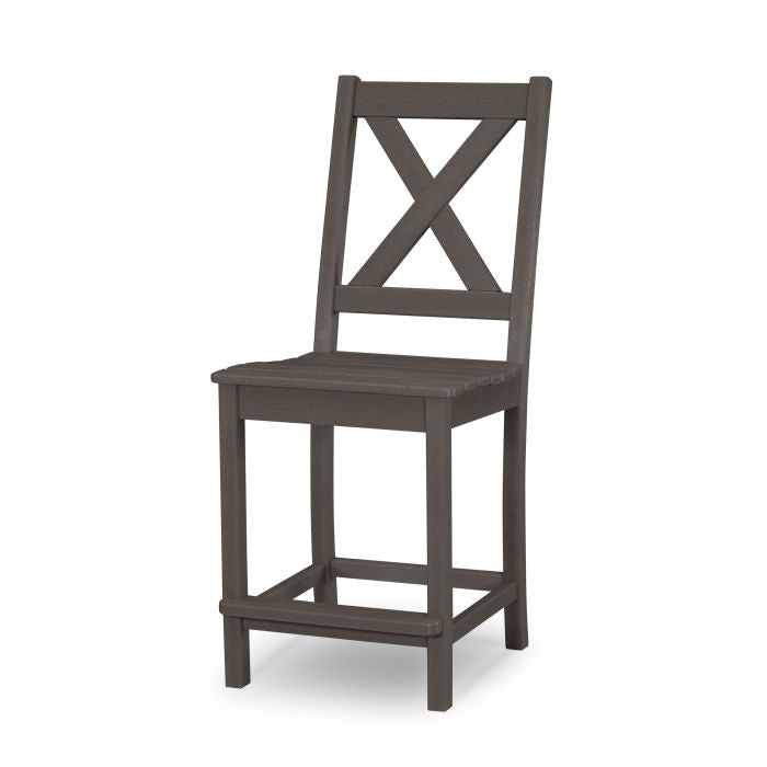 POLYWOOD Braxton Counter Height Bar Stool - Outdoor & Indoor Durable Plastic Adirondack Chair for Patio, Deck, Poolside, and Kitchen Counter Use