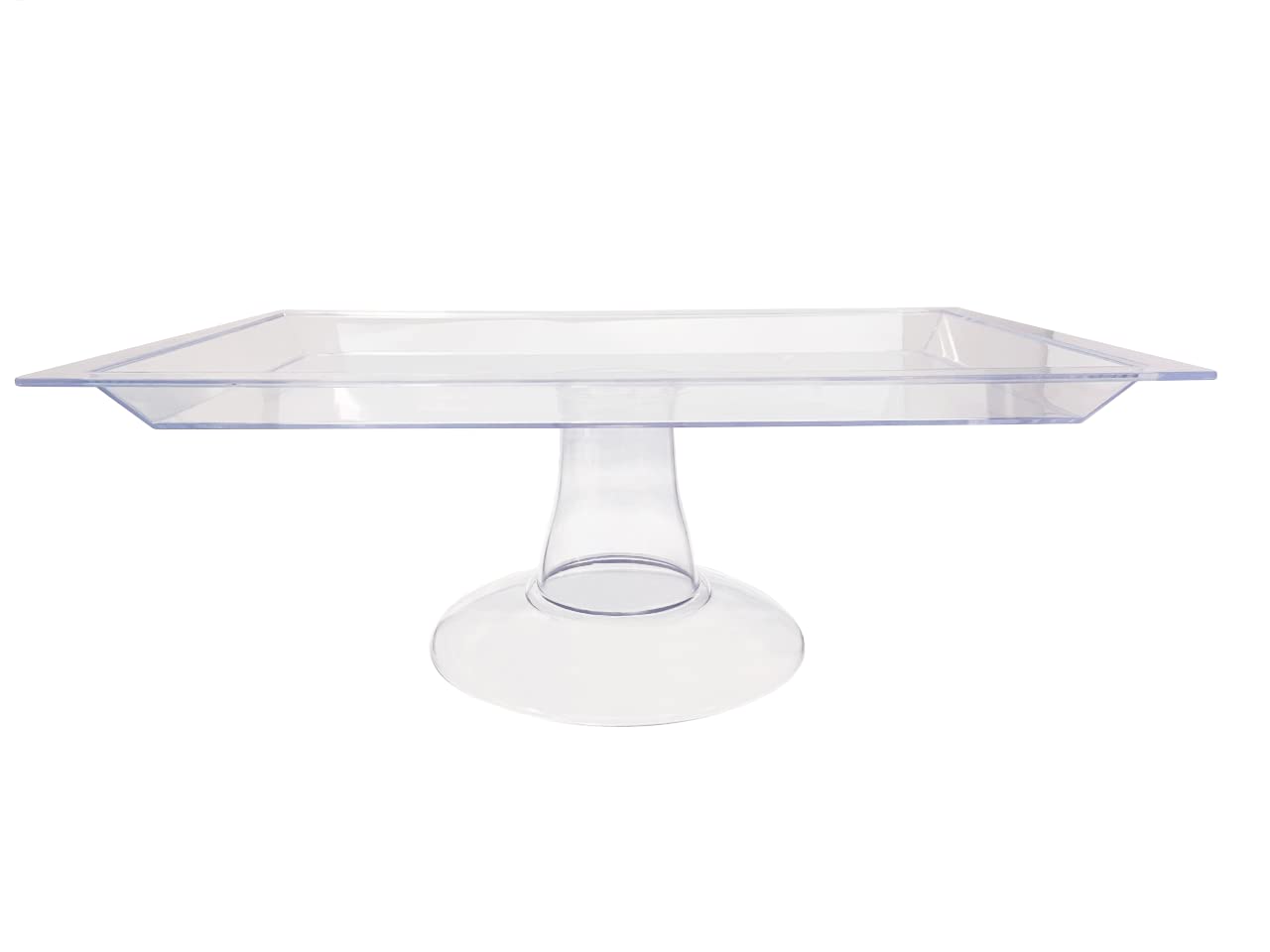 Clear Acrylic Rectangular Serving Tray with Base - Versatile Candy Tray, Cupcake Stand, Bathroom Organizer & Home Decor for Parties, Kitchen, Vanity Display