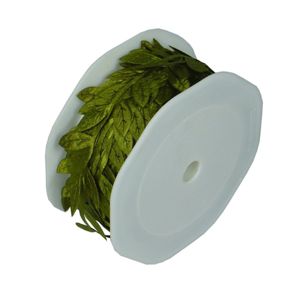 10 Yards Moss Green Leaf Ribbon for Gift Wrapping, DIY Crafts, Wedding Decorations & Party Centerpieces - Polyester Decorative Ribbon Roll for Creative Packaging Ideas