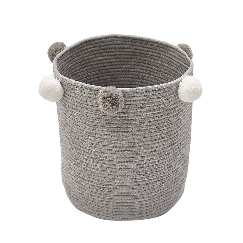 TOPBATHY Woven Cotton Storage Basket - Laundry Bin, Blanket Basket, Nursery Organizer for Clothes, Toys & Pillows | Perfect for Home, Bedroom & Nursery Organization
