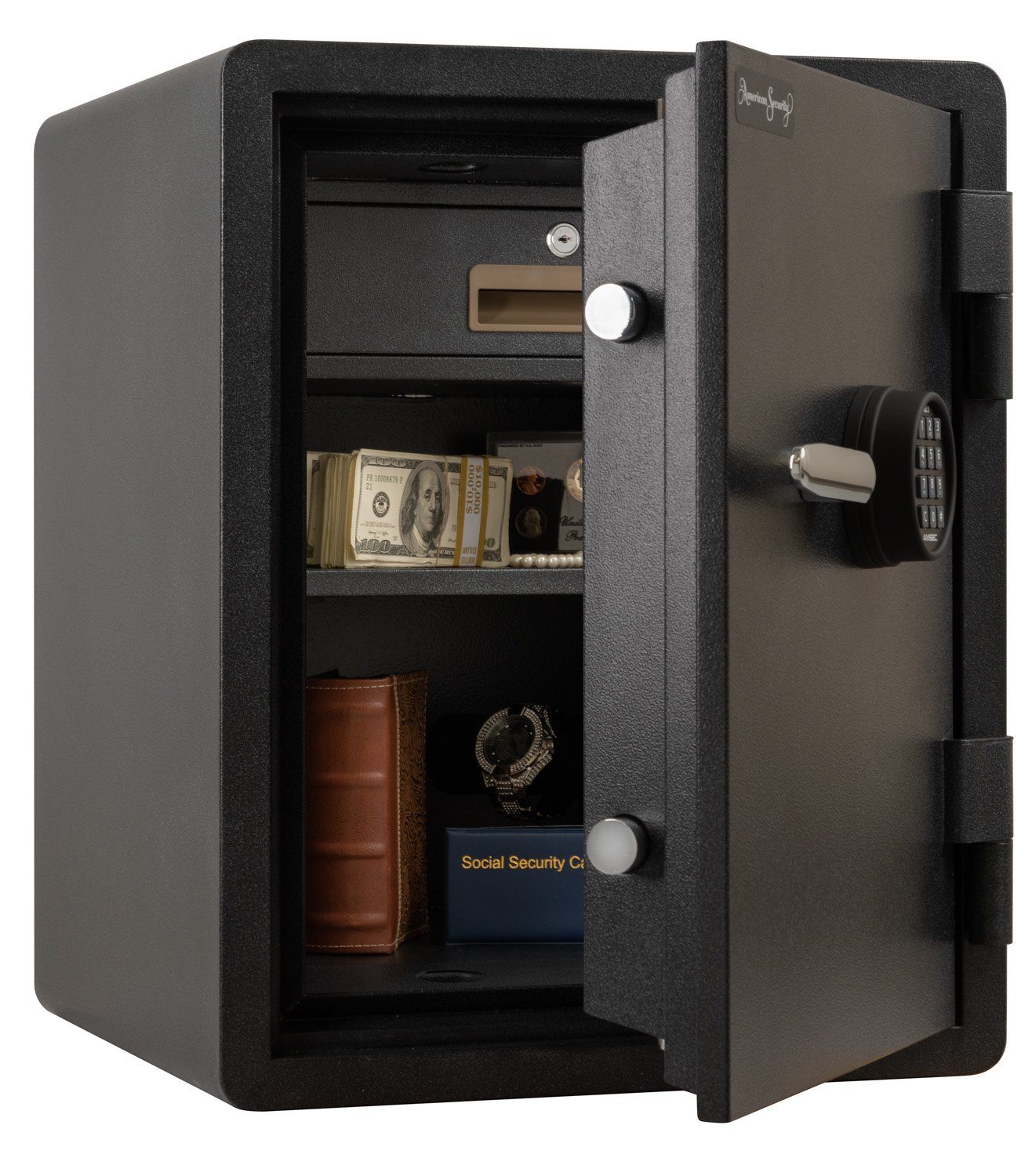 AMSEC FS1814E5 Fireproof Safe Box for Home - Protect Documents, Jewelry & Valuables from Fire Damage | Ideal for Bedroom, Office & Emergency Preparedness