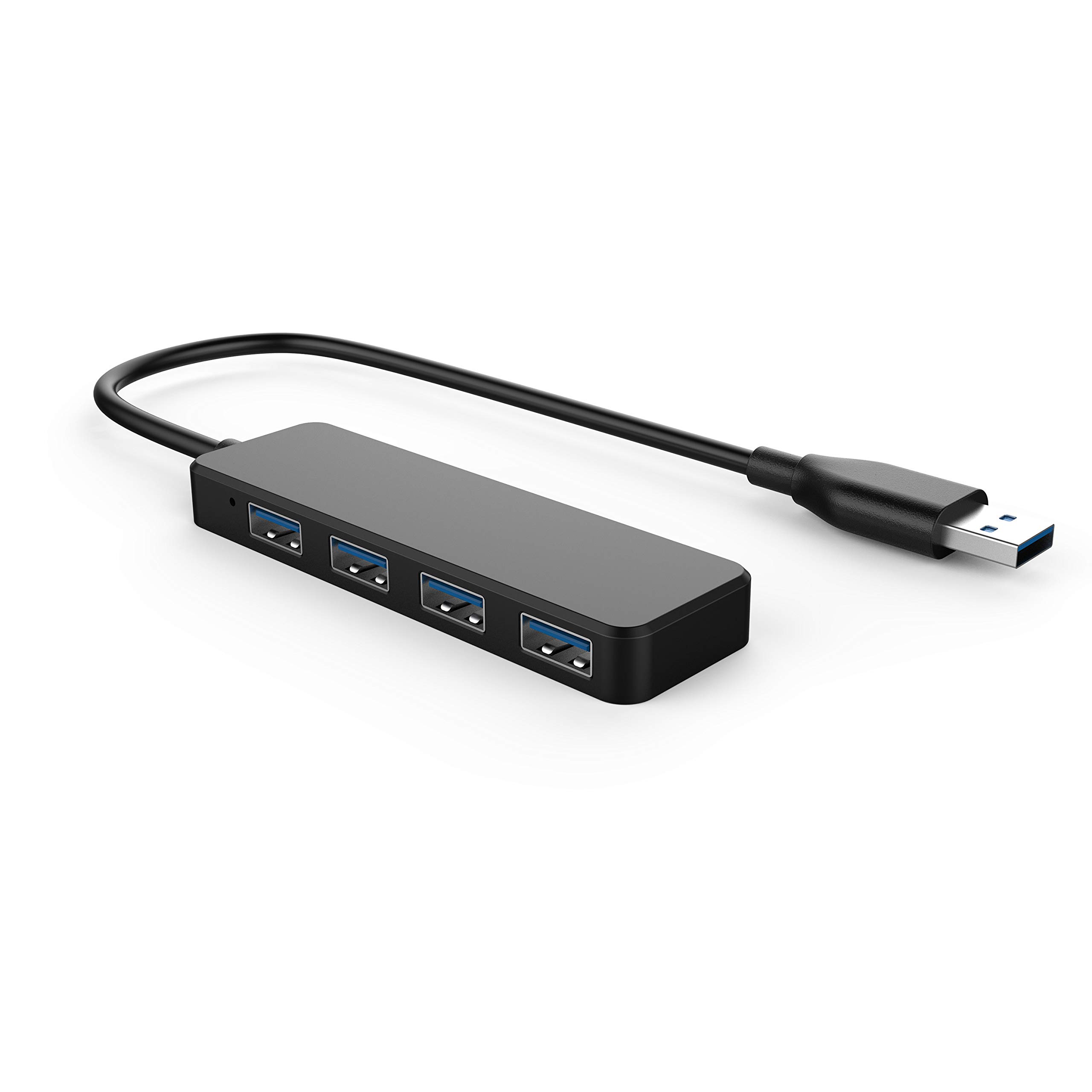 4-Port USB 3.0 Hub - Ultra Slim Portable High-Speed 5Gbps Data Transfer for Laptop, MacBook, Mouse, Keyboard - Perfect for Home Office, Gaming & Travel (15cm Cable)