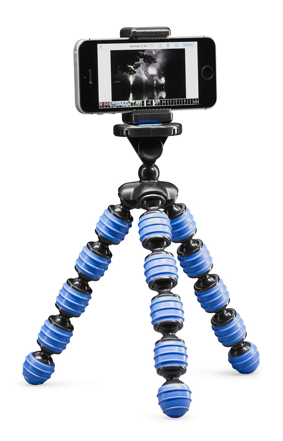 Cullmann Alpha 380 Portable Flexible Mini Tripod with Smartphone Mount - Adjustable Bendable Legs, Lightweight 267g, Supports 1.5kg - Perfect for Travel Vlogging, Outdoor Photography & iPhone Video Shooting