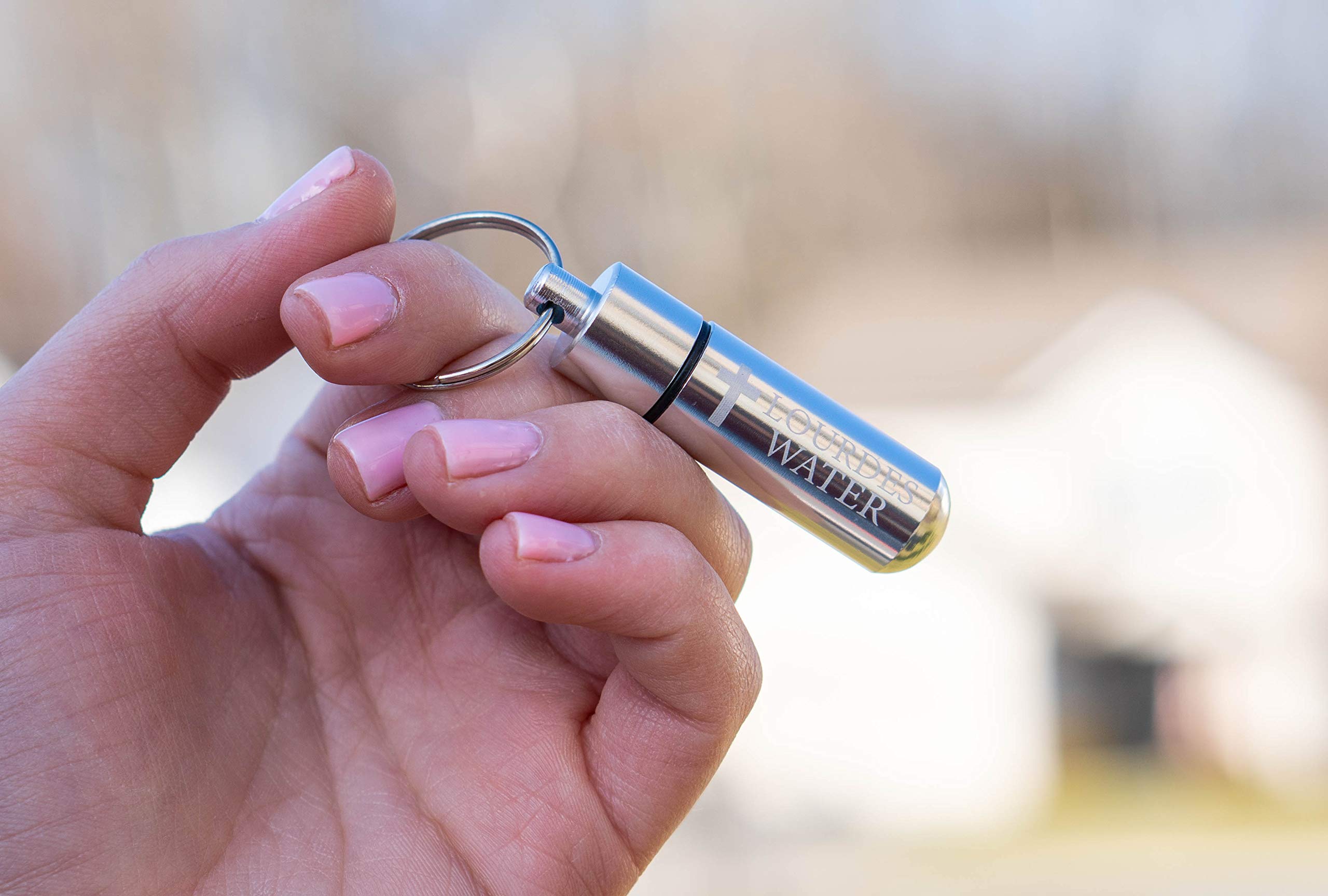 Lourdes Holy Water Travel Bottle Keychain - Portable Religious Gift for Pilgrims, Travelers & Devotees - Perfect for Travel, Daily Blessings & Spiritual Protection
