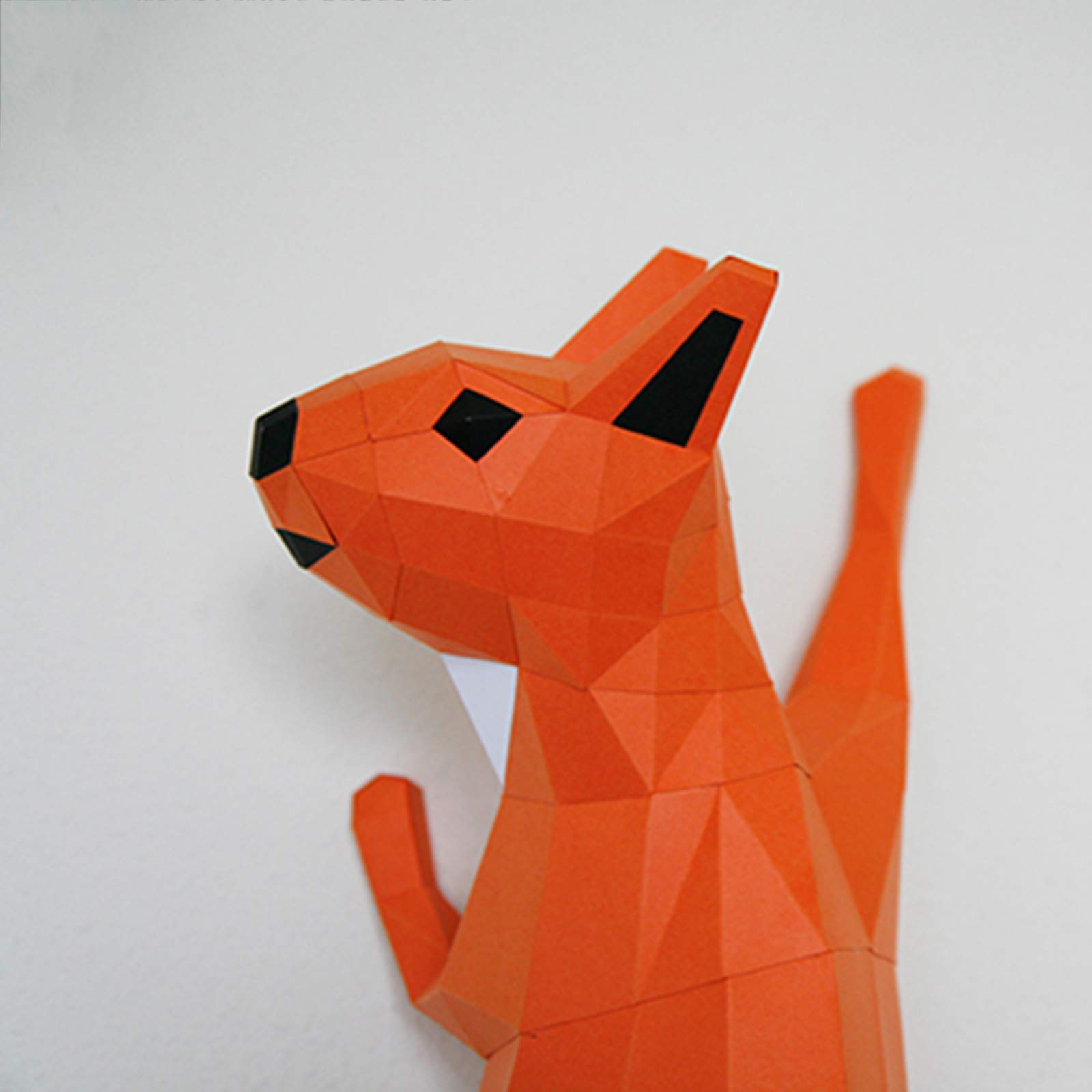 3D Squirrel Paper Sculpture Kit - DIY Origami Puzzle, Handmade Geometric Wall Art Decor for Home & Office - Perfect for Gifts, Kids Crafts, and Room Decoration