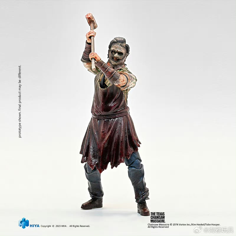 1/18 HIYA 4inch Action Figure - Texas Chainsaw Massacre 2003 Thomas Hewitt Slaughter Version - Exquisite Mini Collectible for Horror Movie Fans - Perfect for Display, Collection, and Halloween Decor