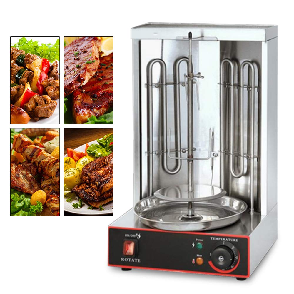 Commercial Electric Shawarma Grill Machine - 3000W Automatic Rotating Doner Kebab BBQ Rotisserie Oven for Restaurants, Food Trucks & Catering Events