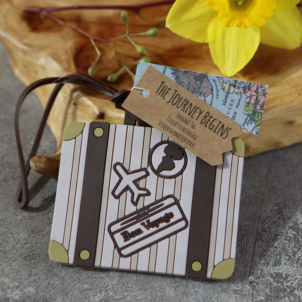 Vintage Suitcase Luggage Tag - Personalized Leather Travel Bag Tag for Suitcases, Backpacks & Carry-Ons - Perfect for Travel, Vacation & Adventure Trips