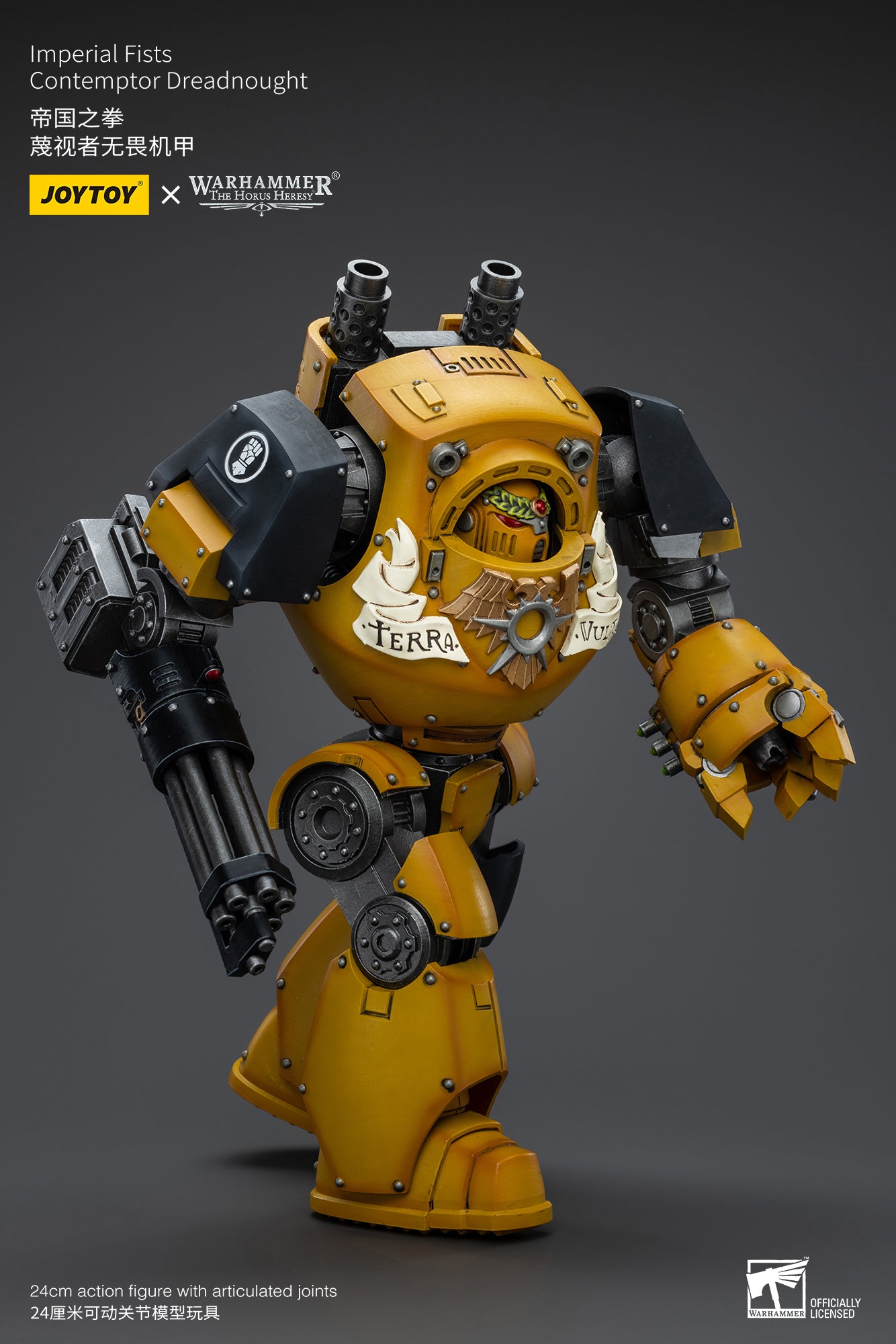1/18 JOYTOY Warhammer 40K Imperial Fists Contemptor Dreadnought Action Figure - Highly Detailed Collectible Model for Tabletop Gaming & Display