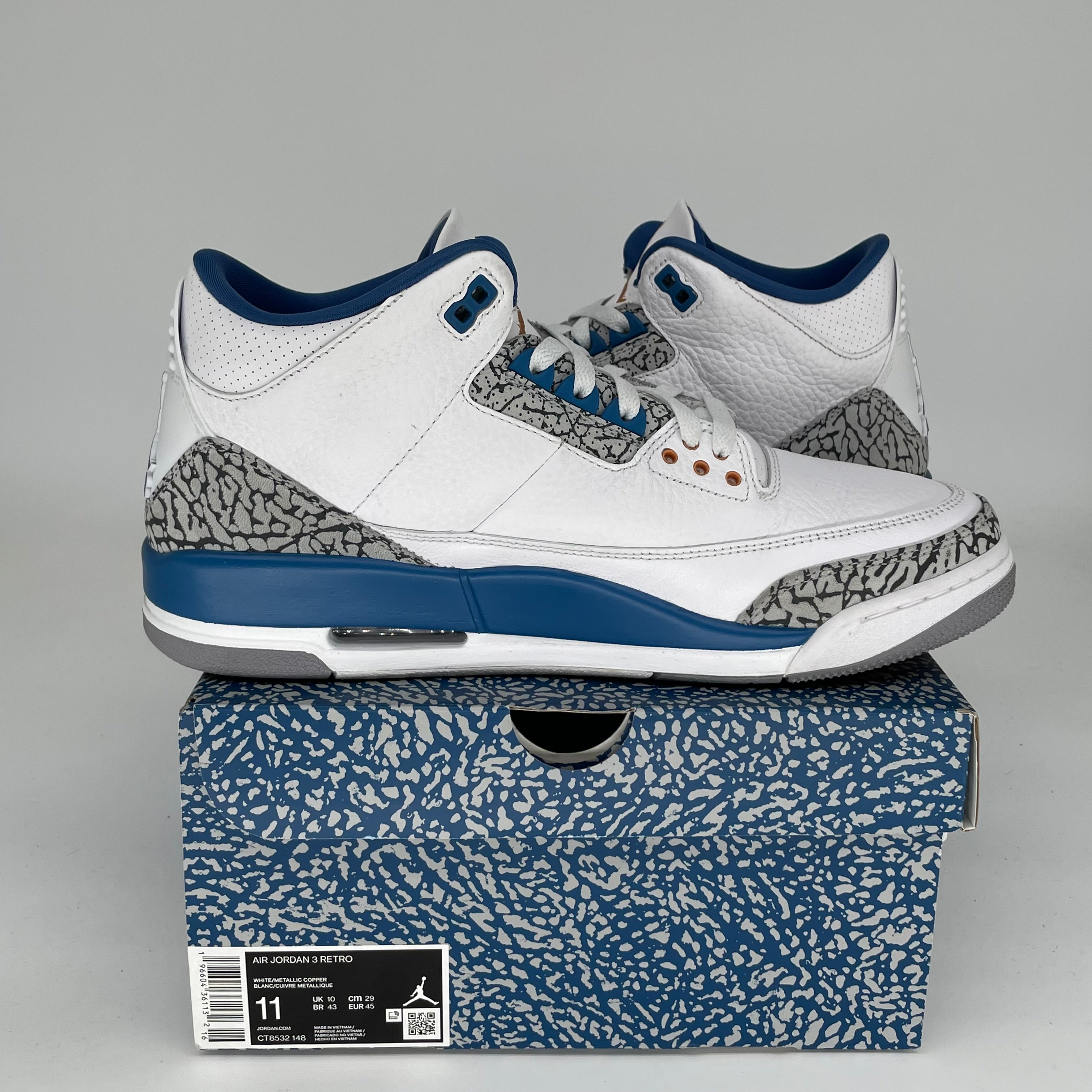 AIR JORDAN 3 Retro Wizards Basketball Shoes Men's Size 11 - Style CT8532-148 | Authentic NBA Sneakers for Streetwear & Basketball Games