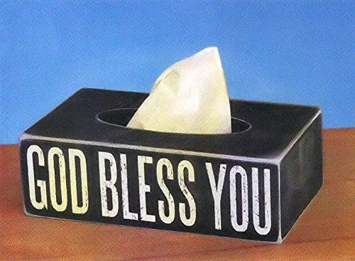 God Bless You Tissue Box Cover - Decorative Floral Fabric Tissue Holder for Home & Office - Perfect for Living Room, Bedroom, and Bathroom Decor