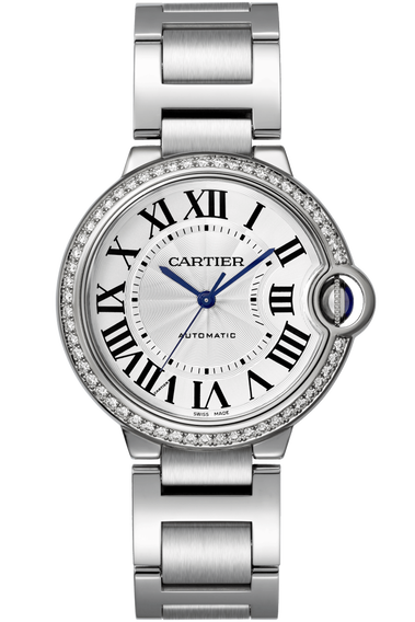 Cartier Ballon Bleu 33mm Diamond Ladies Watch - Stainless Steel Luxury Timepiece for Women | Perfect for Gifts, Weddings & Special Occasions