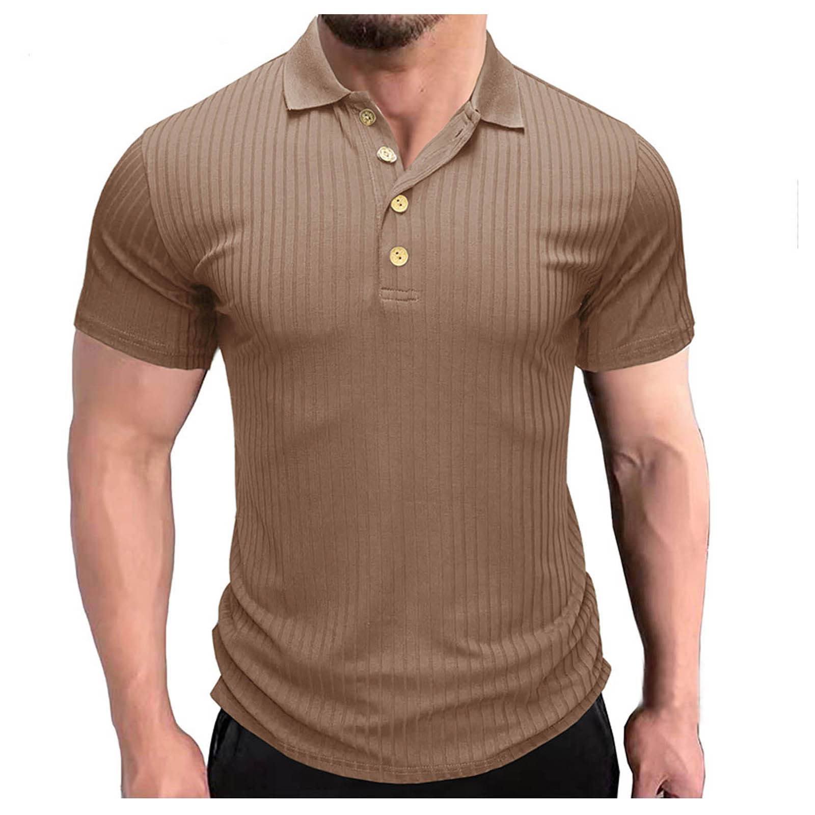 Premium Slim Fit Men's Henley T-Shirt - Casual Short Sleeve Knit Button Up Shirt for Summer | Breathable Cotton Tee for Outdoor Activities, Beach & Daily Wear