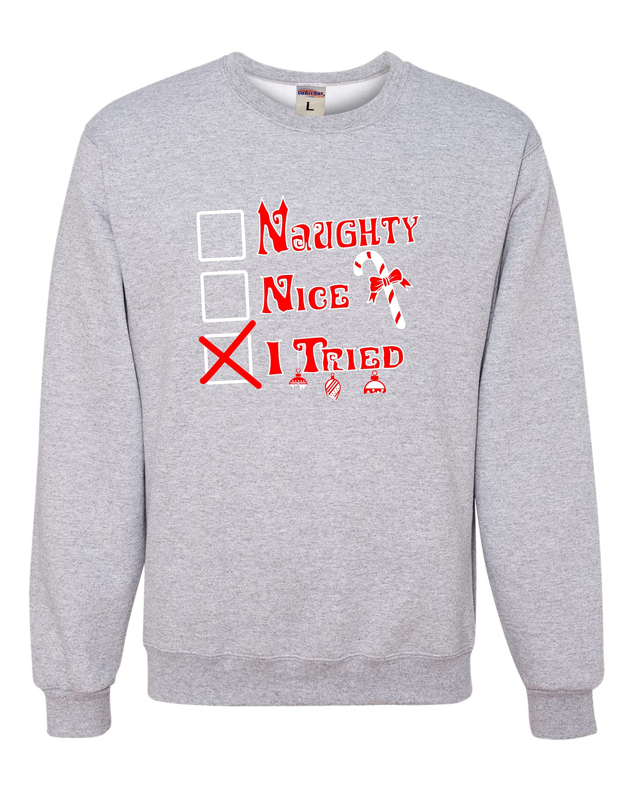 Funny Christmas Sweatshirt for Adults - Naughty Nice Holiday Crewneck Sweater | Perfect for Ugly Christmas Parties & Festive Family Gatherings