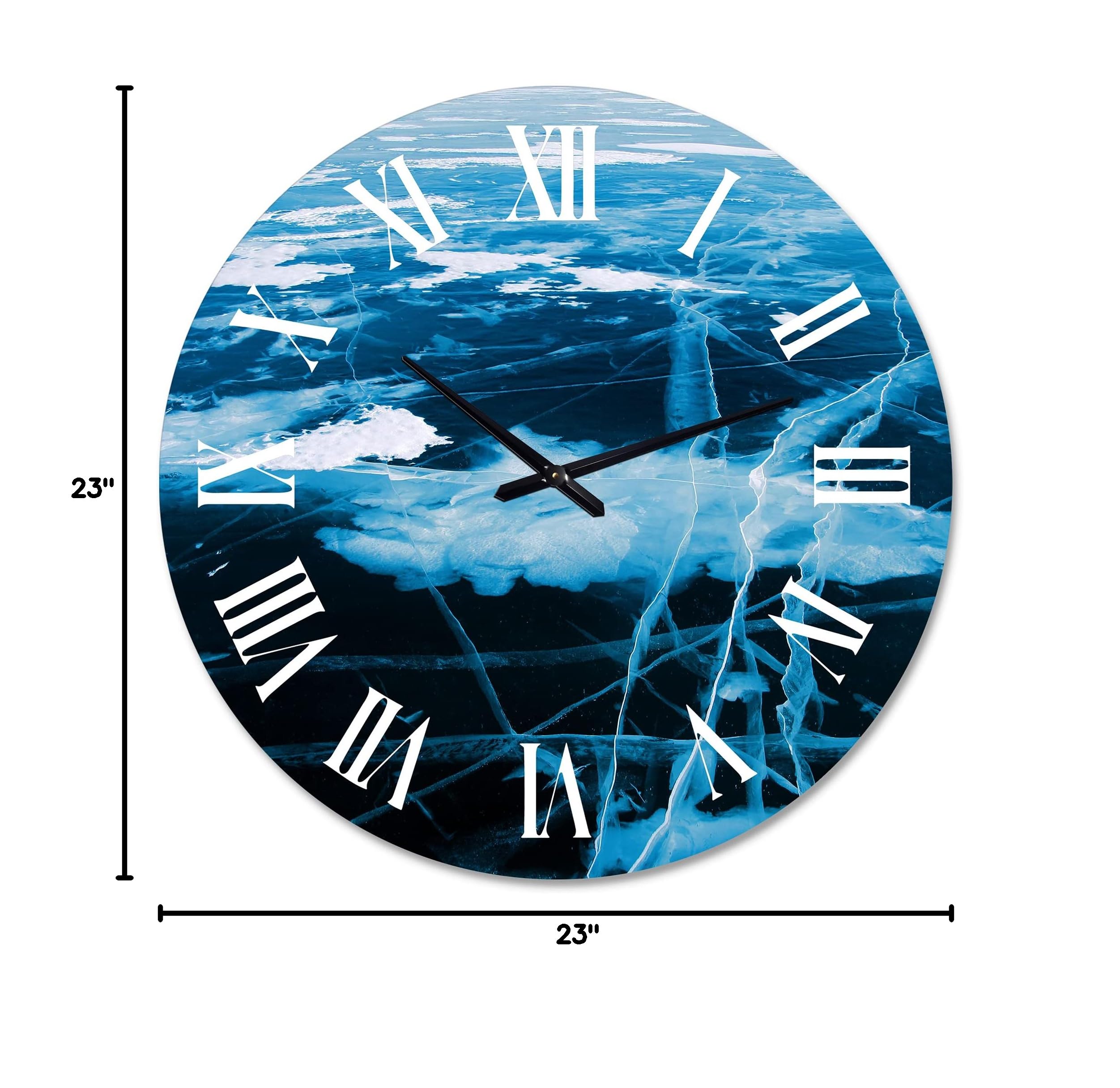 Blue and White Abstract Fractal Wall Clock - Modern Large Decorative Clock for Bedroom, Living Room & Office | Perfect for Home Decor, Gifts & Interior Design