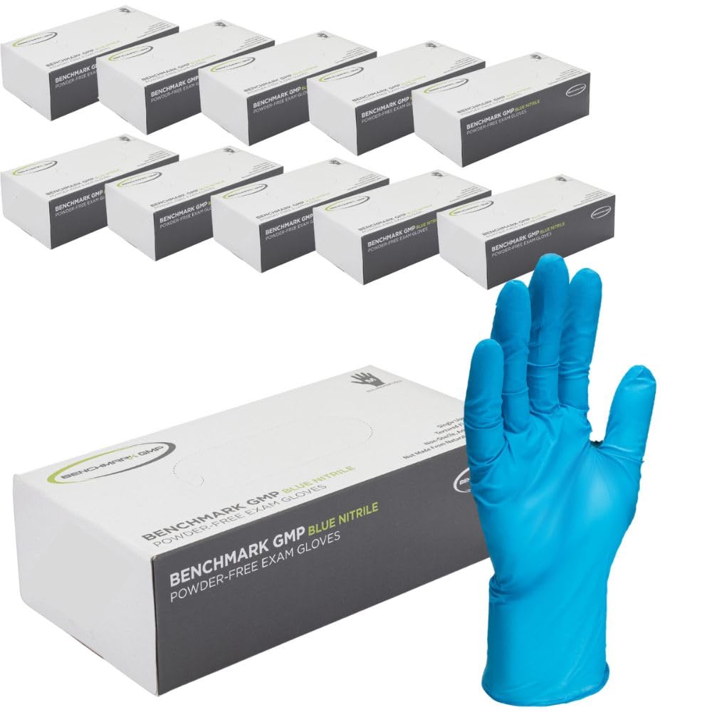 Premium Nitrile Gloves Powder-Free Non-Sterile - 100 Pcs, Blue Disposable Gloves for Medical, Cleaning & Food Handling - Latex-Free, Durable & Comfortable for Healthcare, Tattoo, Salon & Industrial Use