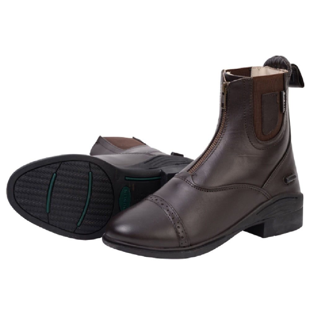 Dublin Evolution Zip Front Paddock Boots - Equestrian Riding Boots for Women & Men - Waterproof Leather Horseback Riding Boots for Stable Work, Training & Show Jumping