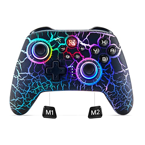 BINBOKPLAY Wireless Switch Pro Controller for Nintendo Switch, Switch Lite & OLED - RGB LED Gamepad with Motion Control, Turbo, ALPS Joystick (Black) | Perfect for Gaming, Multiplayer & Competitive Play