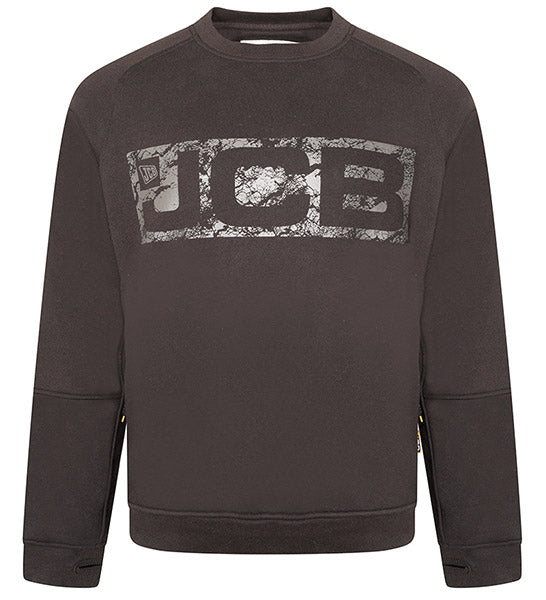 JCB Trade Crew Sweatshirt - Heavy Duty Workwear for Construction & Outdoor Jobs - Comfortable Cotton Blend Pullover for Men
