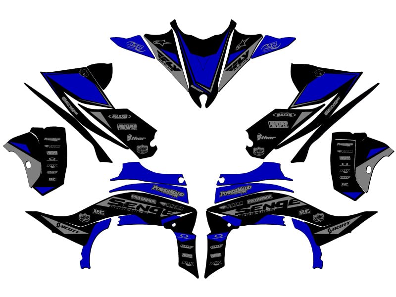 Yamaha YFZ 450R (2014-2020) Binary Blue Senge Graphics Kit - ATV Decal Sticker Set for Off-Road Racing & Trail Riding