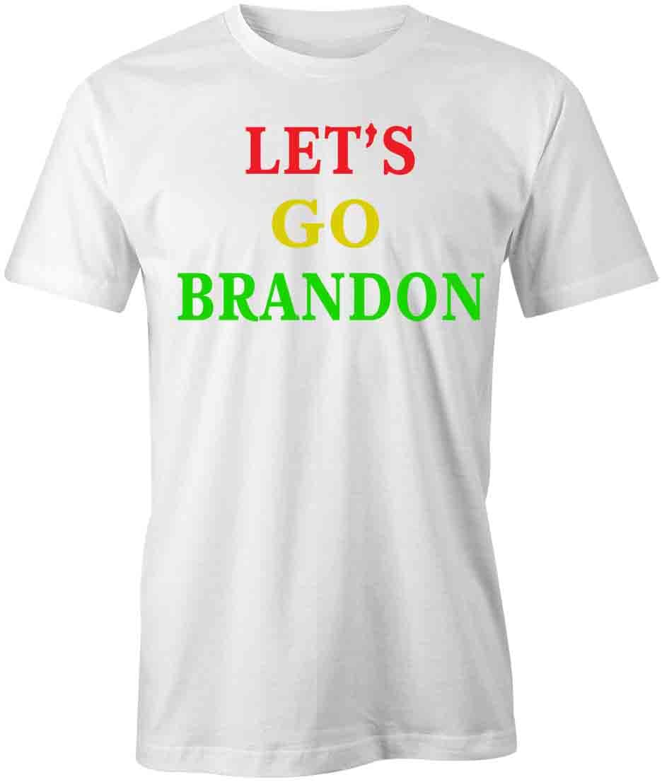 Let's Go Brandon T-Shirt - Funny Political Graphic Tee for Men & Women | Anti-Biden Republican Humor Shirt | White Printed Cotton T-Shirt | Great for Protests, Rallies & Conservative Events