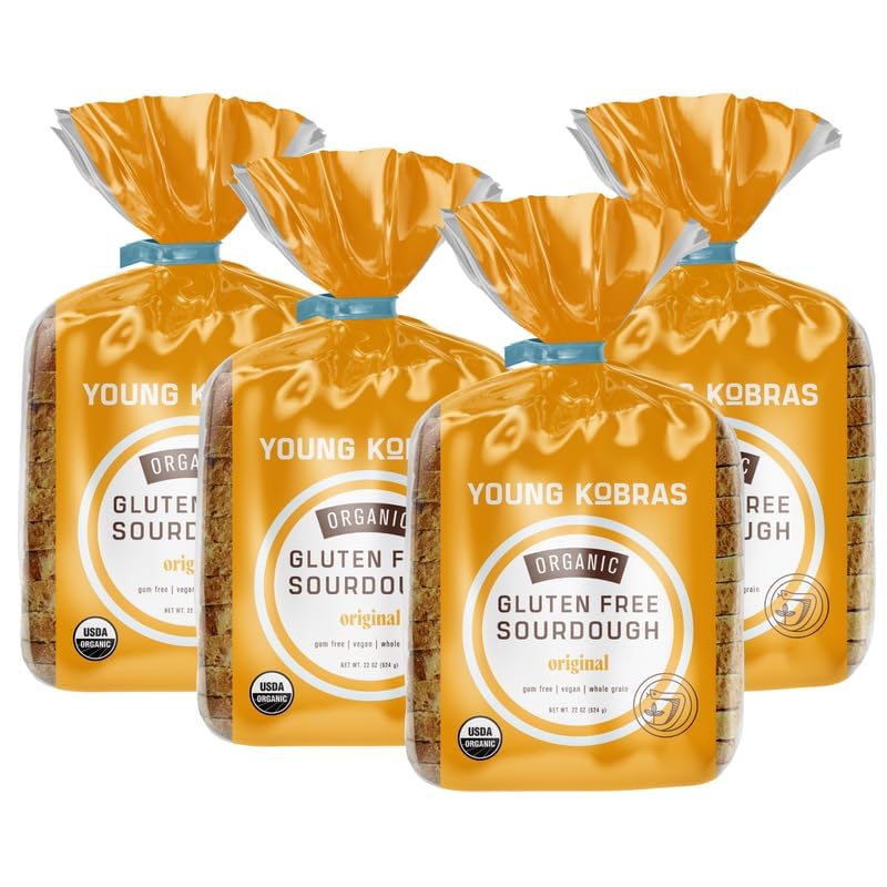Organic Gluten-Free Original Sourdough Bread (4-Pack) | Vegan, Allergen Friendly, No Gum | Freshly Baked to Order | Perfect for Sandwiches, Toast & Healthy Snacking