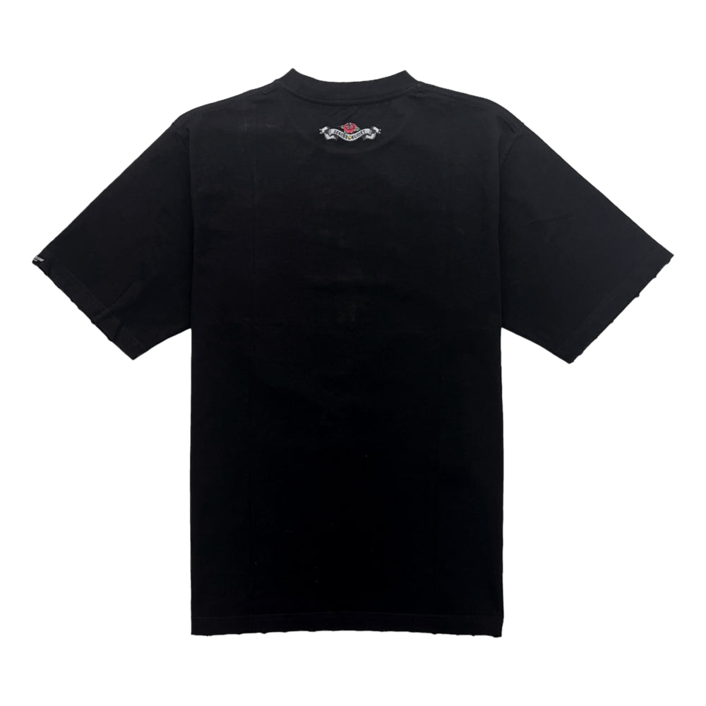 2ND CLOSET Virgin Mary Printed T-Shirt for Women - Black Cotton Short Sleeve Tee - Religious Graphic Apparel for Church, Casual Wear & Street Style