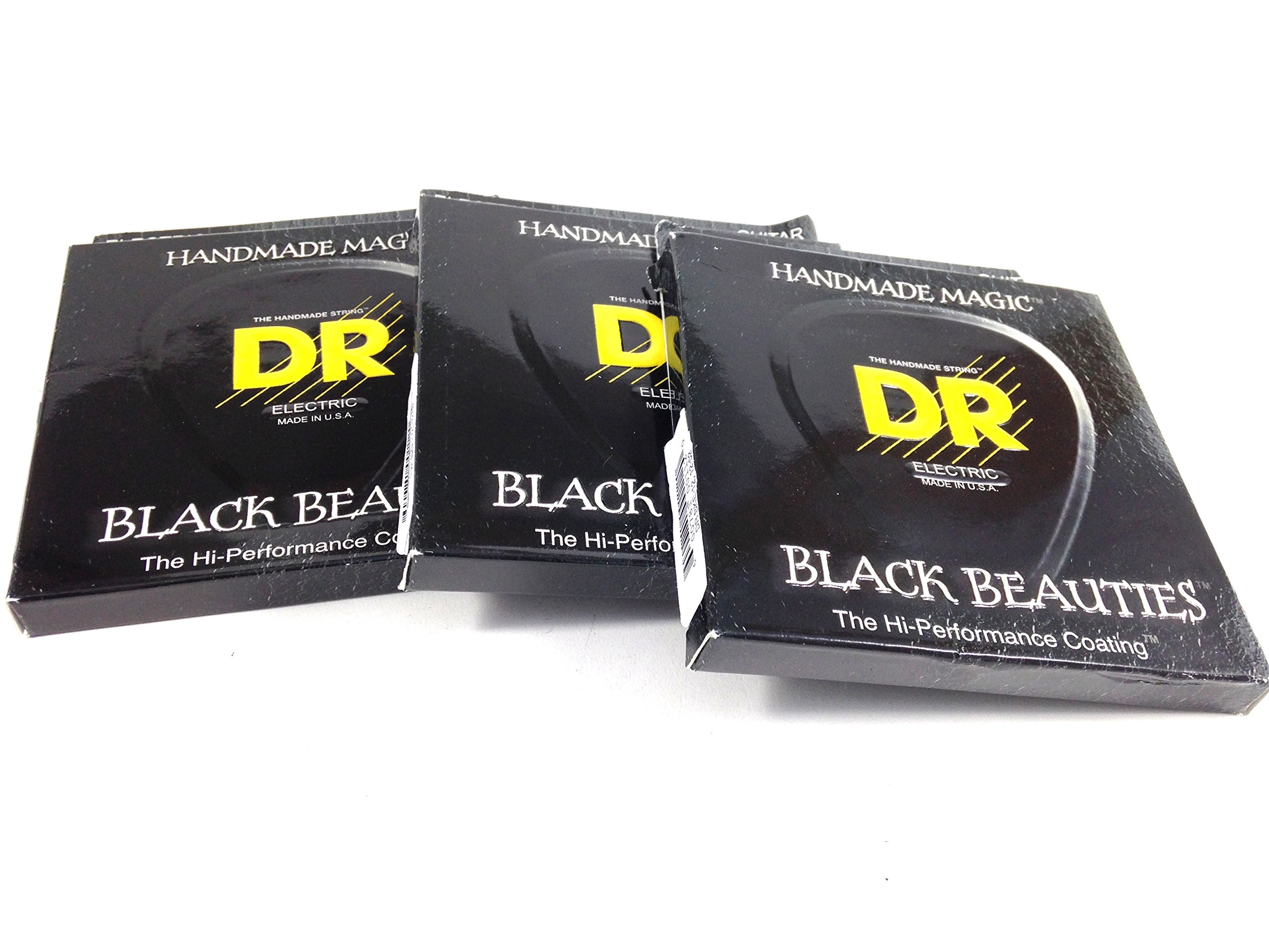 DR Guitar Strings Electric K3 Black Beauties - High Performance Nickel Wound Strings (12-52 Gauge) - 3 Pack Set for Rock, Blues & Metal Guitarists - Perfect for Stage Performance & Studio Recording