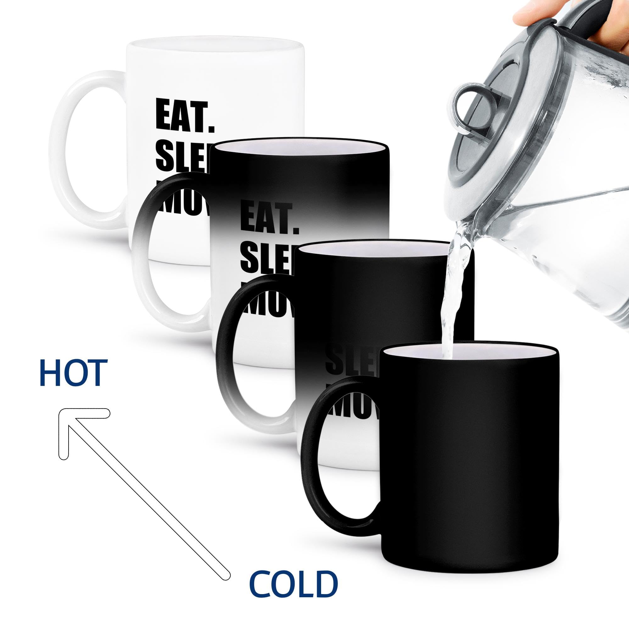 3D Rose Transforming Mug - 11oz Black & White Coffee Cup for Movie Lovers, Film Buffs, Critics - Fun Gift for Birthday, Christmas - Perfect for Home, Office, Movie Nights