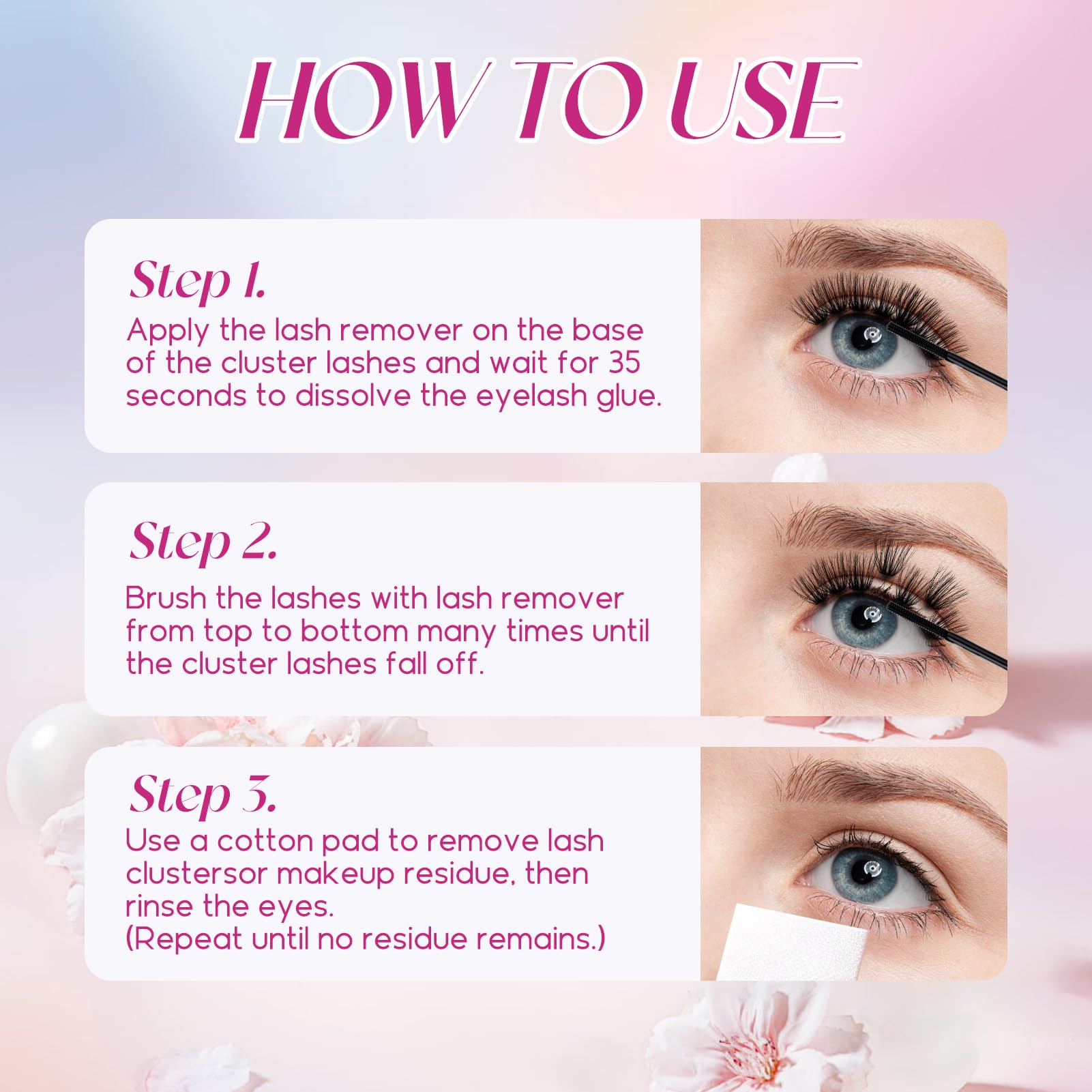 Gentle Eyelash Extension Remover - 5ml Cluster Lash Glue Remover for Easy & Safe Lash Removal | Perfect for Salon Professionals & DIY Lash Care at Home