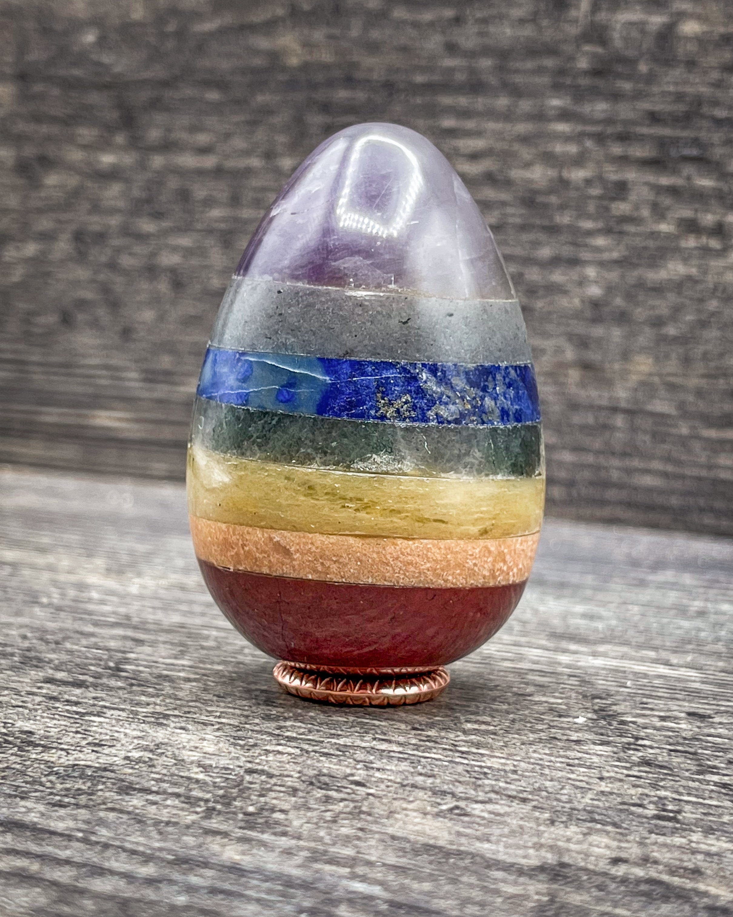Handmade Chakra Egg Carving - Unique Spiritual Decor for Home & Meditation (Random Selection) - Perfect for Yoga Rooms, Altars & Healing Spaces