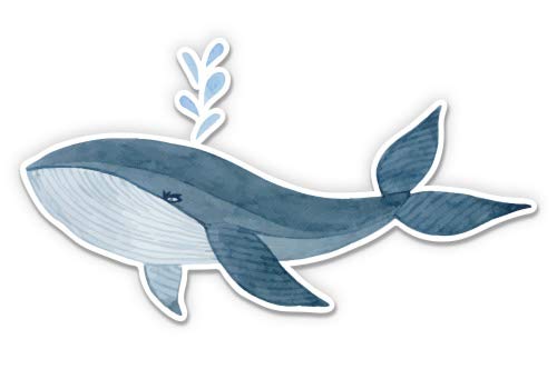 Waterproof Whale Vinyl Sticker - 12 Inch Decal for Laptops, Water Bottles, Cars & DIY Crafts | Cute Watercolor Design