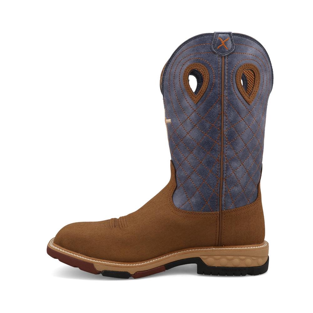 Men's 12 Inch Western Work Boots for Cowboy Ranchers - Durable Leather Steel Toe Boots for Construction & Outdoor Work