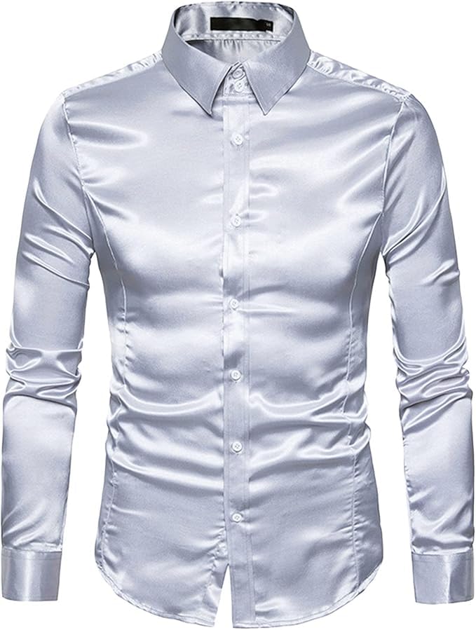 Maiyifu-GJ Men's Slim Fit Long Sleeve Dress Shirt | Casual & Formal Button Down Shirt for Business, Office, Wedding & Special Occasions | Comfortable & Stylish Men's Shirt for Work & Everyday Wear