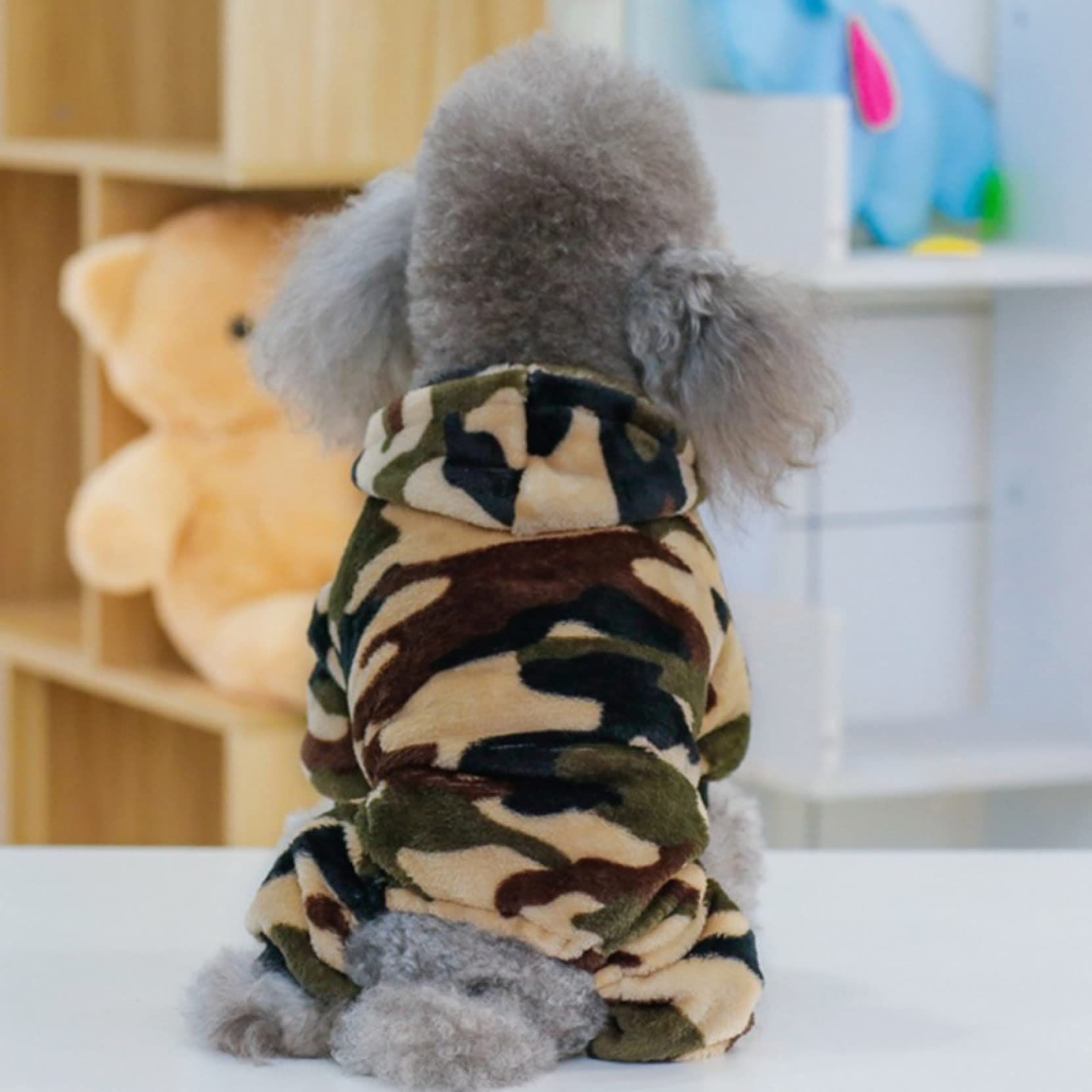 Camouflage Dog Hoodie - Warm Puppy Jumpsuit for Small & Medium Dogs | Cozy Chihuahua Outfit for Winter Walks & Outdoor Adventures