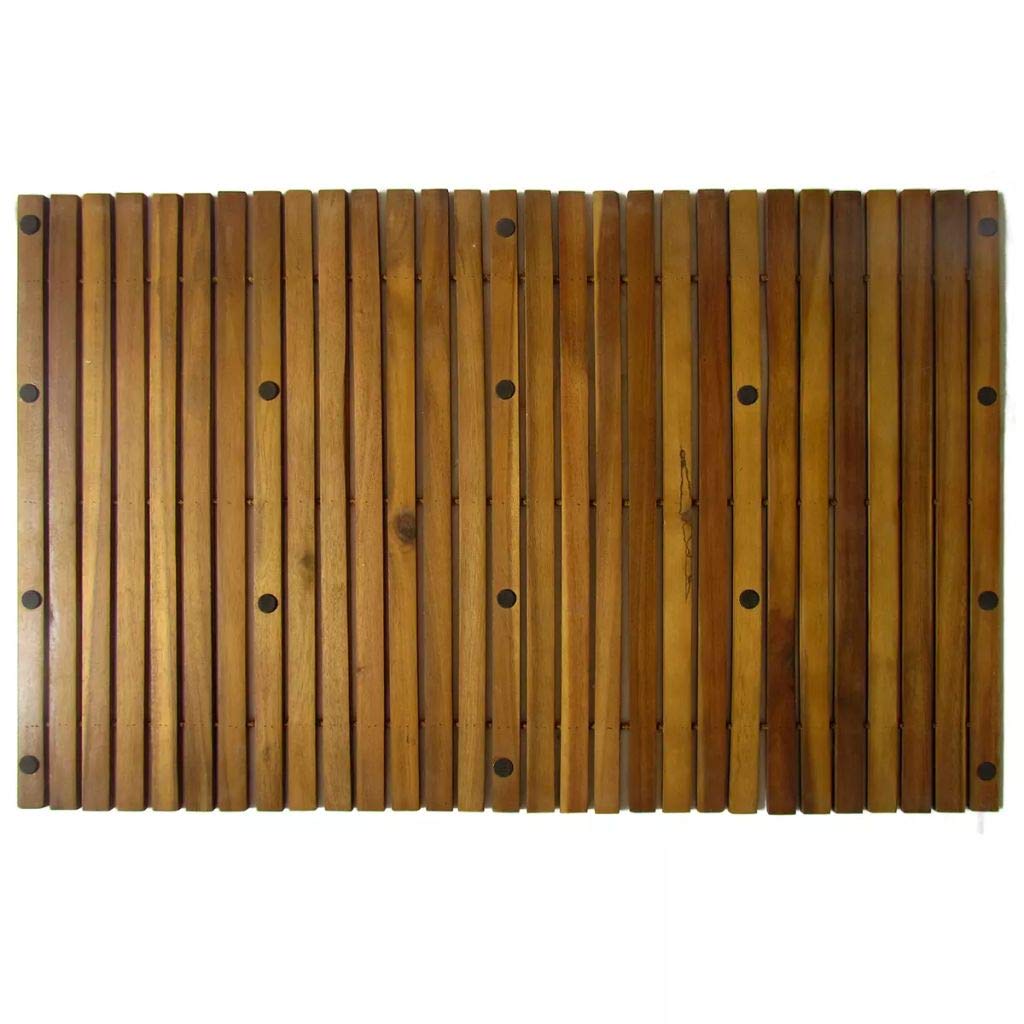 FAMIROSA 3-Piece Acacia Wood Bath Mat Set 31.5