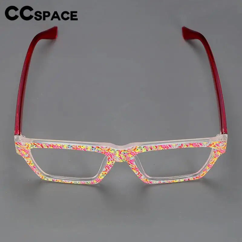 CCspace Women's Full Rim Plastic Large Square Reading Glasses R57093 - Fashionable & Lightweight Eyewear for Reading, Working & Computer Use
