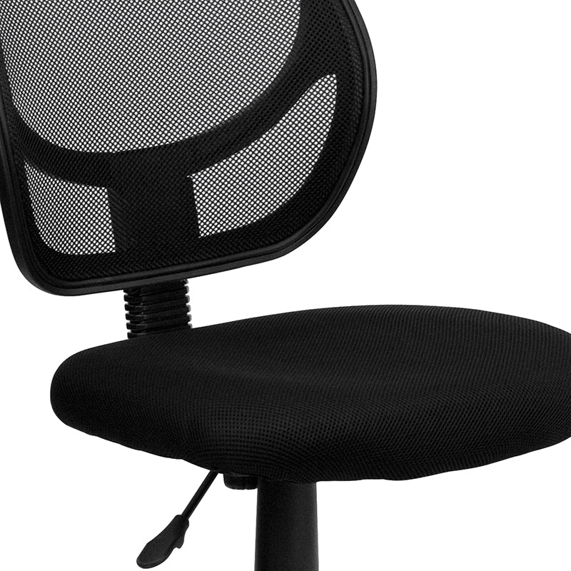 Ergonomic FLASH Neri Low Back Mesh Office Chair with Swivel Base & Curved Square Back - Breathable Mesh Task Chair for Home Office, Gaming & Workspaces