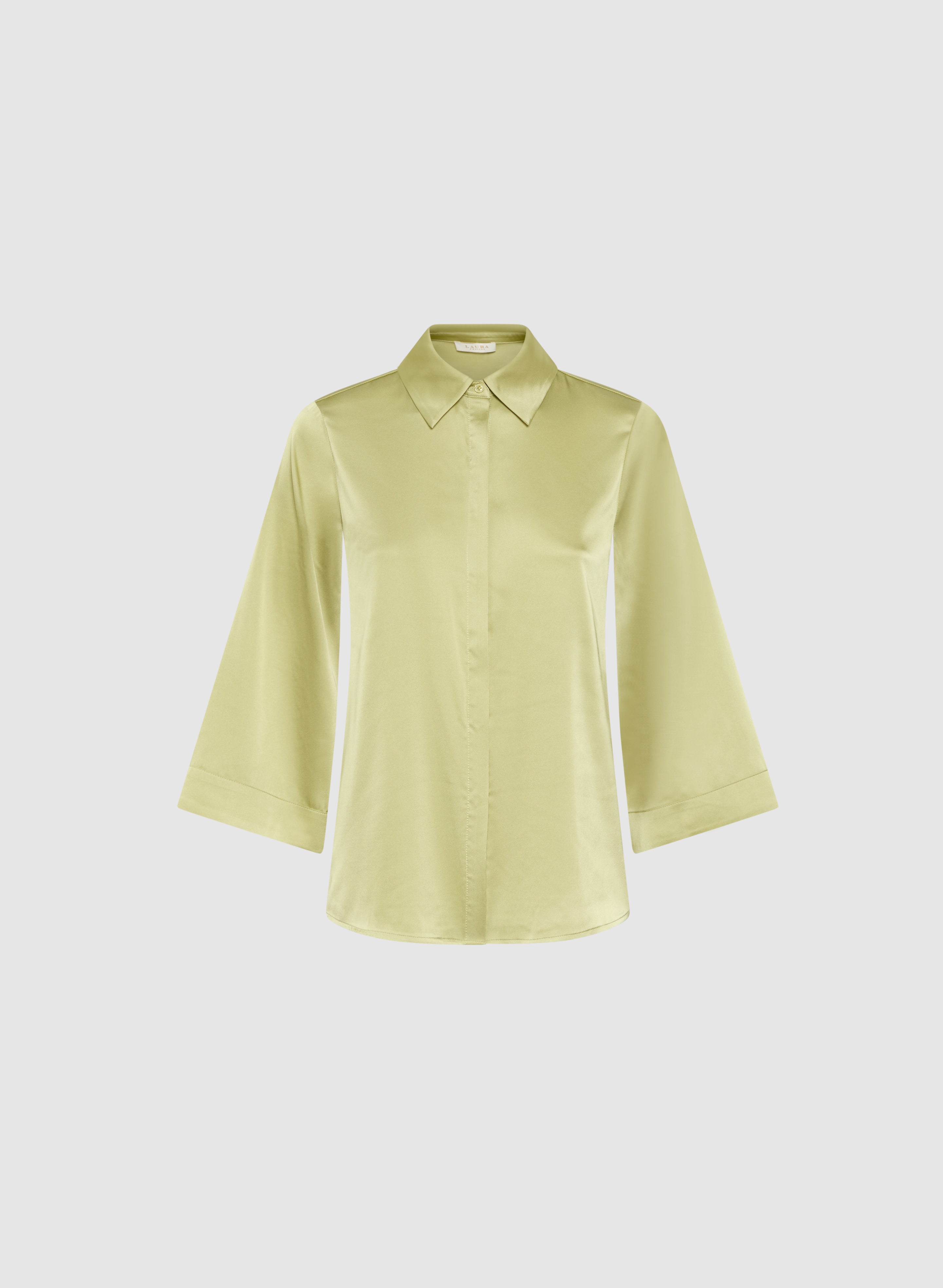 Elegant Flared Sleeve Satin Blouse for Women - Chic Party & Office Wear - Perfect for Date Nights & Formal Events