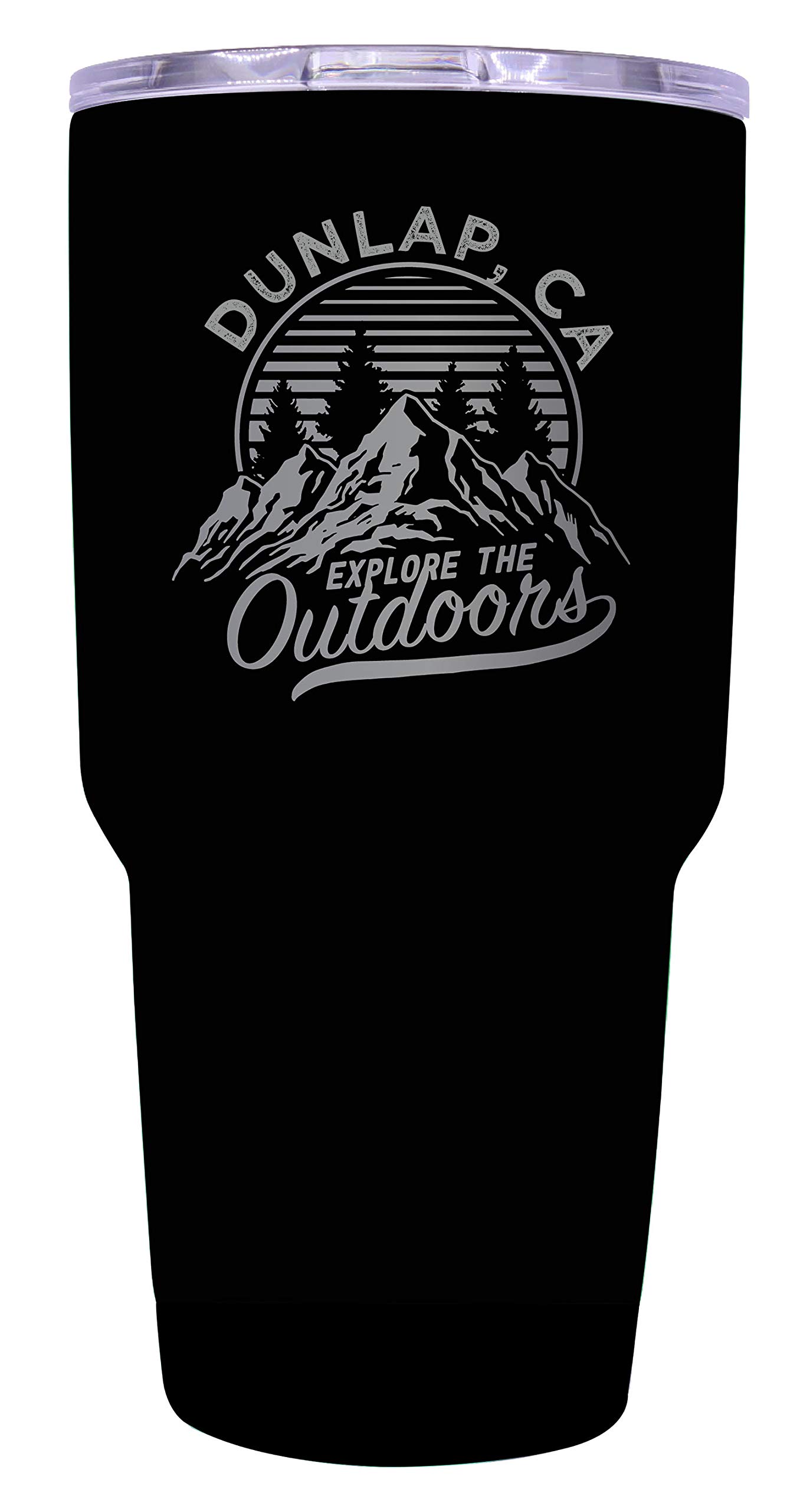 Dunlap California Souvenir 24oz Insulated Stainless Steel Tumbler - Laser Engraved Black Travel Mug for Coffee & Tea - Perfect for Road Trips, Camping & Office Use